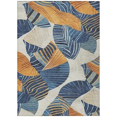 Machine Washable Indoor/Outdoor Chantille ACN2220 Navy 10' x 14' Rug