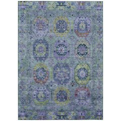 Machine Washable Indoor/Outdoor Chantille ACN2228 Green 10' x 14' Rug
