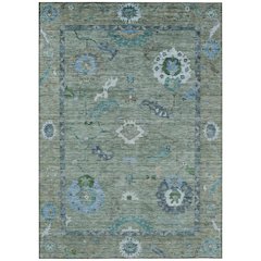 Machine Washable Indoor/Outdoor Chantille ACN2229 Green 10' x 14' Rug