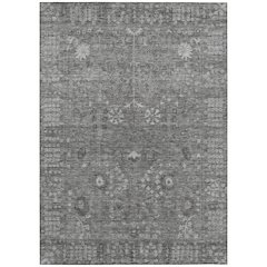 Machine Washable Indoor/Outdoor Chantille ACN2231 Gray 10' x 14' Rug