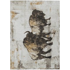 Machine Washable Indoor/Outdoor Chantille ACN2245 Ivory 10' x 14' Rug