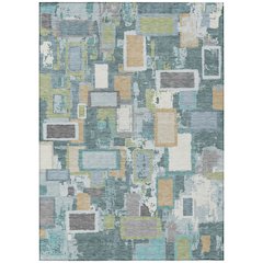Machine Washable Indoor/Outdoor Chantille ACN2246 Teal 10' x 14' Rug