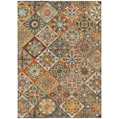 Machine Washable Indoor/Outdoor Chantille ACN2256 Gold 10' x 14' Rug