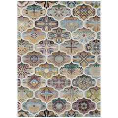Machine Washable Indoor/Outdoor Chantille ACN2257 Brown 10' x 14' Rug