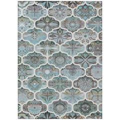 Machine Washable Indoor/Outdoor Chantille ACN2257 Teal 10' x 14' Rug