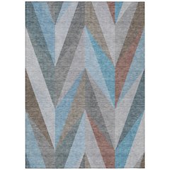 Machine Washable Indoor/Outdoor Chantille ACN2265 Teal 10' x 14' Rug