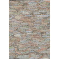 Machine Washable Indoor/Outdoor Chantille ACN2266 Brown 10' x 14' Rug