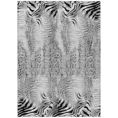 Machine Washable Indoor/Outdoor Chantille ACN2276 Gray 10' x 14' Rug