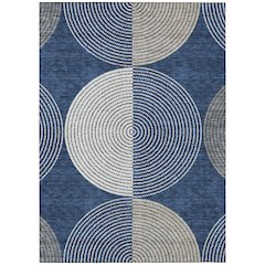 Machine Washable Indoor/Outdoor Chantille ACN2281 Blue 10' x 14' Rug