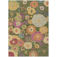 Machine Washable Indoor/Outdoor Chantille ACN2293 Green 10' x 14' Rug