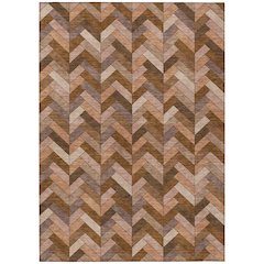 Machine Washable Indoor/Outdoor Chantille ACN2296 Orange 10' x 14' Rug