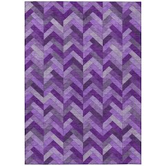 Machine Washable Indoor/Outdoor Chantille ACN2296 Purple 10' x 14' Rug