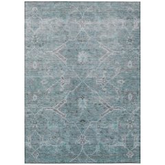 Machine Washable Indoor/Outdoor Chantille ACN2298 Teal 10' x 14' Rug