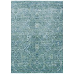 Machine Washable Indoor/Outdoor Chantille ACN2298 Teal 10' x 14' Rug