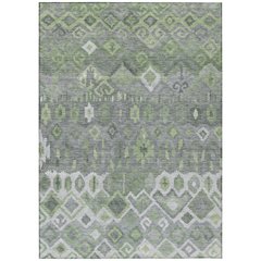 Machine Washable Indoor/Outdoor Chantille ACN2304 Gray 10' x 14' Rug