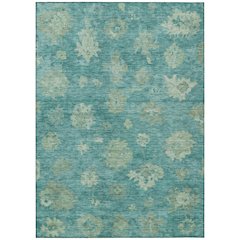 Machine Washable Indoor/Outdoor Chantille ACN2305 Teal 10' x 14' Rug