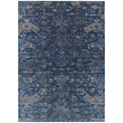 Machine Washable Indoor/Outdoor Chantille ACN2322 Blue 10' x 14' Rug