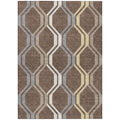 Machine Washable Indoor/Outdoor Chantille ACN2326 Brown 10' x 14' Rug