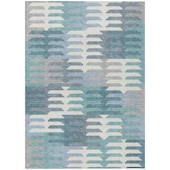 Machine Washable Indoor/Outdoor Chantille ACN2328 Teal 10' x 14' Rug