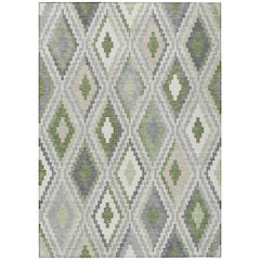 Machine Washable Indoor/Outdoor Chantille ACN2331 Green 10' x 14' Rug