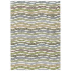 Machine Washable Indoor/Outdoor Chantille ACN2333 Green 10' x 14' Rug