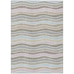 Machine Washable Indoor/Outdoor Chantille ACN2333 Brown 10' x 14' Rug