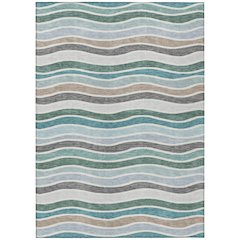 Machine Washable Indoor/Outdoor Chantille ACN2333 Teal 10' x 14' Rug