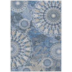 Machine Washable Indoor/Outdoor Chantille ACN2335 Blue 10' x 14' Rug