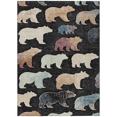 Machine Washable Indoor/Outdoor Chantille ACN2338 Black 10' x 14' Rug