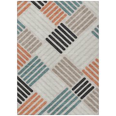 Machine Washable Indoor/Outdoor Chantille ACN2339 Ivory 10' x 14' Rug