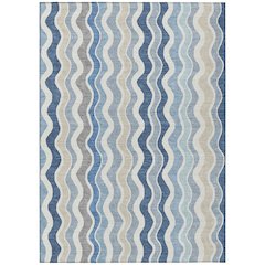 Machine Washable Indoor/Outdoor Chantille ACN2342 Blue 10' x 14' Rug