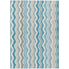 Machine Washable Indoor/Outdoor Chantille ACN2342 Teal 10' x 14' Rug