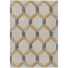 Machine Washable Indoor/Outdoor Chantille ACN2343 Brown 10' x 14' Rug