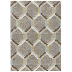 Machine Washable Indoor/Outdoor Chantille ACN2343 Brown 10' x 14' Rug