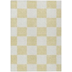 Machine Washable Indoor/Outdoor Chantille ACN2345 Gold 10' x 14' Rug