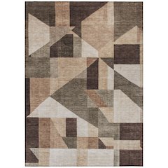 Machine Washable Indoor/Outdoor Chantille ACN2365 Brown 10' x 14' Rug