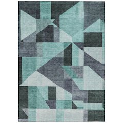 Machine Washable Indoor/Outdoor Chantille ACN2365 Teal 10' x 14' Rug