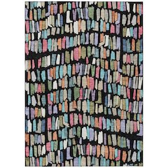 Machine Washable Indoor/Outdoor Chantille ACN2377 Black 10' x 14' Rug