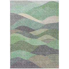Machine Washable Indoor/Outdoor Chantille ACN2378 Green 10' x 14' Rug