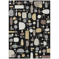 Machine Washable Indoor/Outdoor Chantille ACN2393 Black 10' x 14' Rug