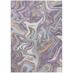 Machine Washable Indoor/Outdoor Chantille ACN2395 Purple 10' x 14' Rug