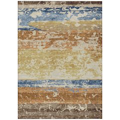 Machine Washable Indoor/Outdoor Chantille ACN2398 Gold 10' x 14' Rug