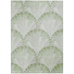 Machine Washable Indoor/Outdoor Chantille ACN2401 Green 10' x 14' Rug