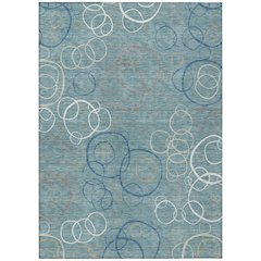 Machine Washable Indoor/Outdoor Chantille ACN2408 Teal 10' x 14' Rug