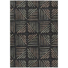 Machine Washable Indoor/Outdoor Chantille ACN2413 Black 10' x 14' Rug