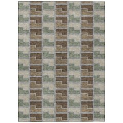 Machine Washable Indoor/Outdoor Chantille ACN2417 Brown 10' x 14' Rug