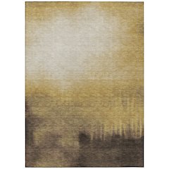 Machine Washable Indoor/Outdoor Chantille ACN2420 Gold 10' x 14' Rug