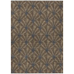 Machine Washable Indoor/Outdoor Chantille ACN2426 Brown 10' x 14' Rug