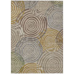 Machine Washable Indoor/Outdoor Chantille ACN2435 Brown 10' x 14' Rug