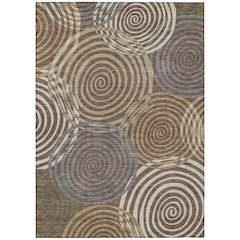 Machine Washable Indoor/Outdoor Chantille ACN2435 Brown 10' x 14' Rug